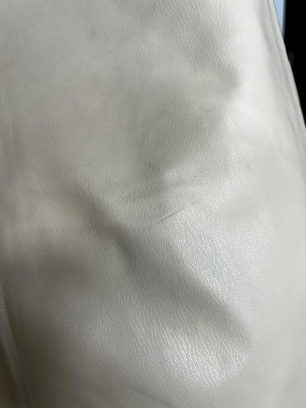 Zara Faux Leather Pants Size 4 Cream Beige High Waist Straight Leg Vegan Leather - Picture 11 of 11